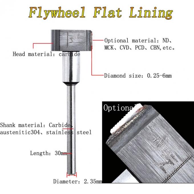 Flywheel Diamond Tools MCD PCD Flat lining Tool Round Head Available 0