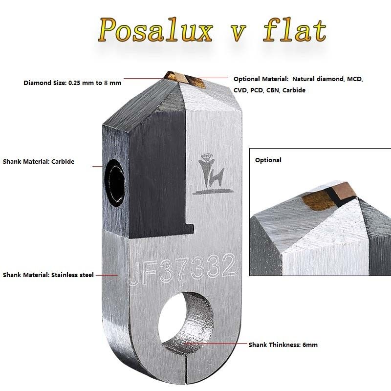 Customized 6mm V Flat Posalux Diamond Tools